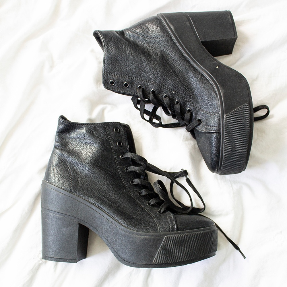 Size 9 Black Lace Up Heel TopShop Shoes